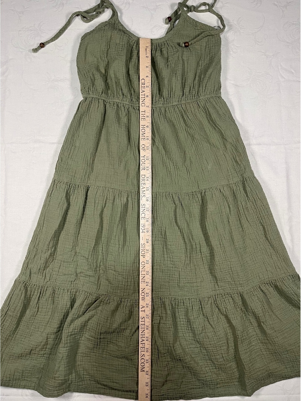 Womans Lucky Brand Midi Olive Dress Casual Size Small - Picture 3 of 7